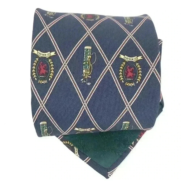 VINTAGE TOMMY HILFIGER GOLF SILK TIE NAVY BLUE 58” X 4” PREPPY CLASSIC - Picture 4 of 10
